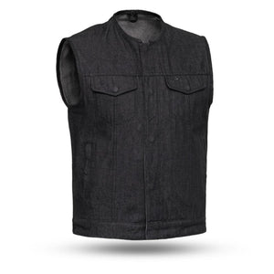 Haywood - Black Denim Men's Motorcycle Vest