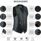 Men's Classic Leather Vest Motorcycle Gun Pockets for Riders, Easy Biker Patch Sewing, Side Lacing Western Cut