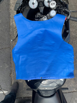 SHADE#45 Blue bulletproof leather vest - Women/Ladies