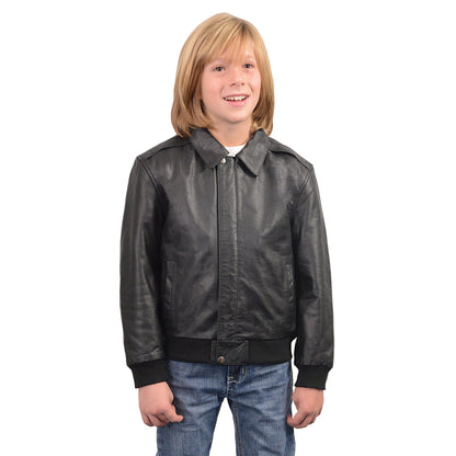 Youth Size Leather Bomber Jacket