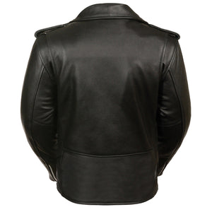 Ladies Full Length Traditional Leather Police Jacket