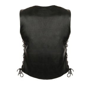 Ladies Snap Front Side Lace Vest
