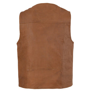 Men's Western Style Plain Side Vest w/ Buffalo Snaps