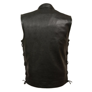 Men's Side Lace Snap/Zip Front Club Vest
