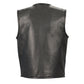 Men's Zipper Front Leather Vest w/ Seamless Design