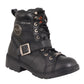 Women's Waterproof Side Buckle Leather Boot w/ Plain Toe