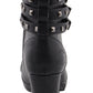 Women Lace to Toe Boot w/ Triple Strap Studded Accents