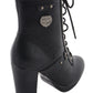 Women Lace to Toe Platform Boot w/ Studded Accents