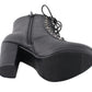 Women Lace to Toe Platform Boot w/ Studded Accents