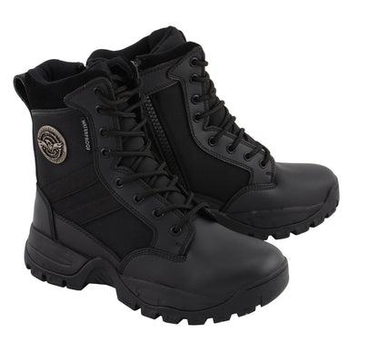 Women Leather Tactical Boot w/ Side Zipper