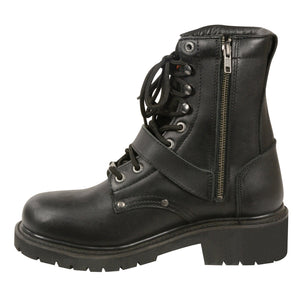 Men's Buckled and Lace to Toe Boot w/ Side Zipper Entry