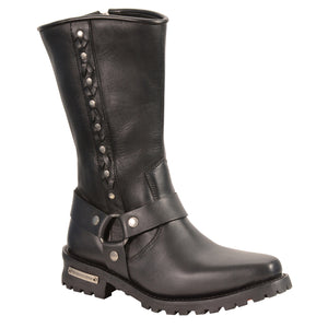 Men's Harness Boot w/ Braid & Riveted Details