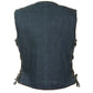 Women's 6 Pocket Side Lace Denim Vest w/ Gun Pockets