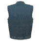 Men's Concealed Snap Denim Club Vest w/ Hidden Zipper