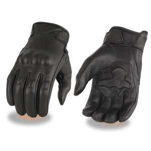 Men's Leather Gloves w/ Rubberized Knuckles & Gel Palm