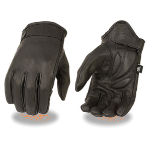 Men's Short Wristed Leather Gloves w/ Gel Palm
