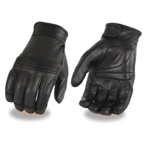 Men's Premium Leather Perforated Glove w/ Flex Knuckles – Touch Screen Fingers