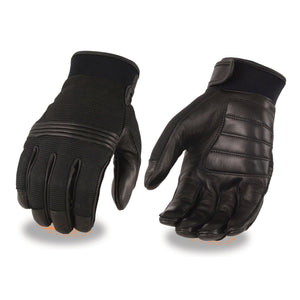 Men's Leather/Mesh Perforated Glove w/ Gel Palm & Flex Knuckles