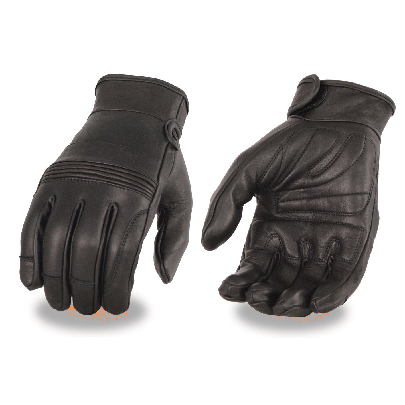 Men's Premium Leather Riding Glove w/ Gel Pam & Flex Knuckles 