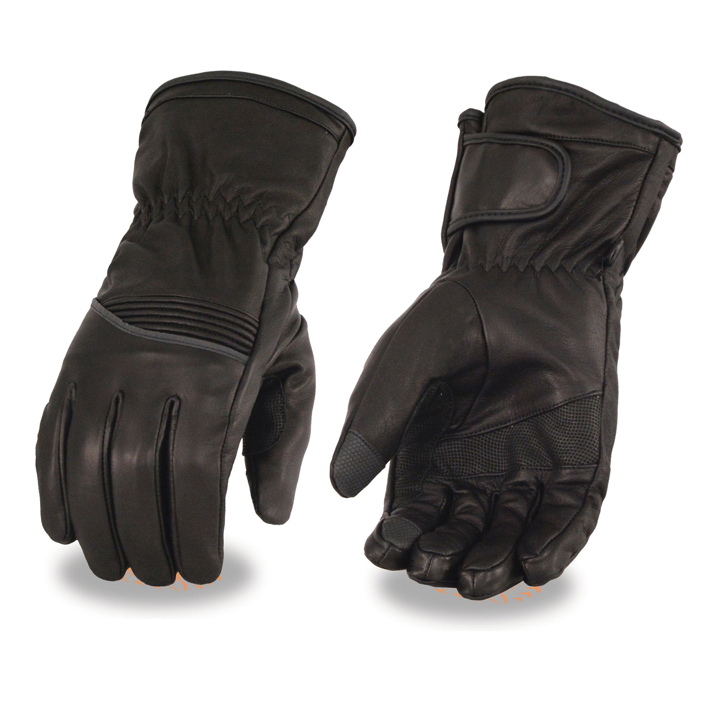 Men's Waterproof Gauntlet Glove w/ Flex Knuckle & Reflective Trim Touch Screen Fingers