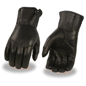 Men's Premium Leather Long Wristed Glove w/ Zipper Top