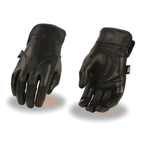 Ladies Lightweight Leather Gauntlet Gloves w/ Gel Palm