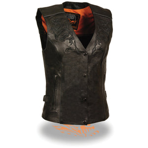 Women's Vest w/ Reflective Tribal Design & Piping