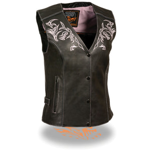 Women's Vest w/ Reflective Tribal Design & Piping