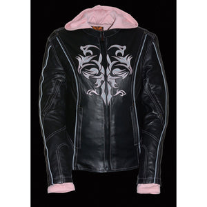 Ladies 3/4 Jacket w/ Reflective Tribal Detail