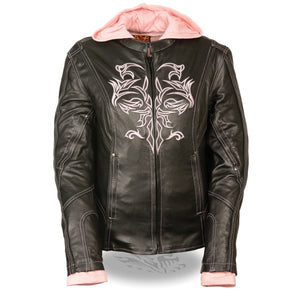 Ladies 3/4 Jacket w/ Reflective Tribal Detail