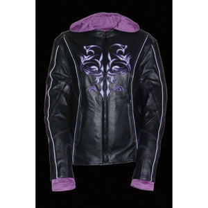 Ladies 3/4 Jacket w/ Reflective Tribal Detail