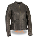 Women's Lightweight Scuba Racer Jacket w/ Lace & Grommet Details