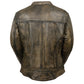 Women's Brown Distressed Scooter Jacket w/ Venting