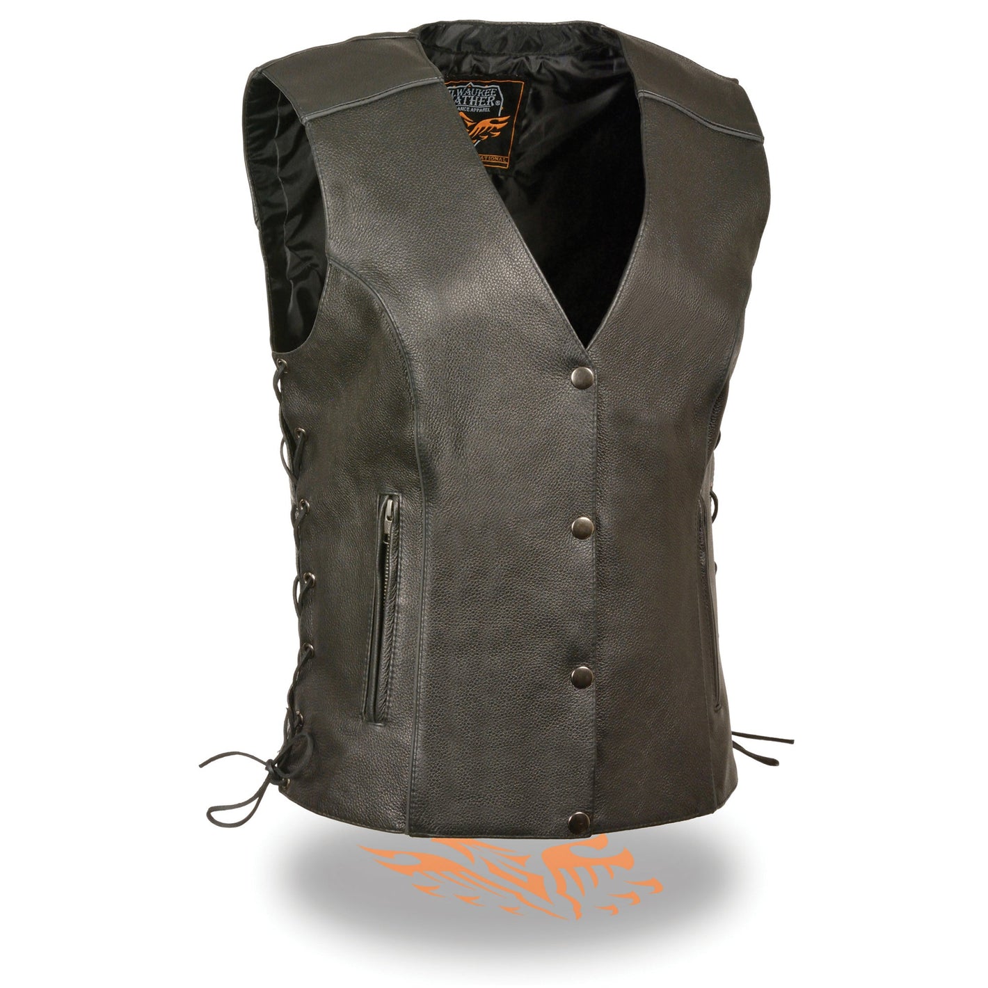 Ladies Side Lace Vest w/ Reflective Piping