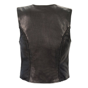 Ladies Lightweight Zipper Front Braided Vest