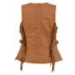 Ladies Saddle Tan Snap Front Vest w/ Fringe