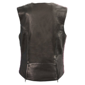 Ladies Lightweight Snap Front Vest w/ Crinkle Detailing