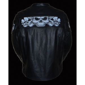 Men's Crossover Scooter Jacket w/ Reflective Skulls