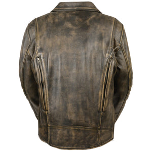 Men's Triple Stitch Extra Long Beltless Biker Jacket