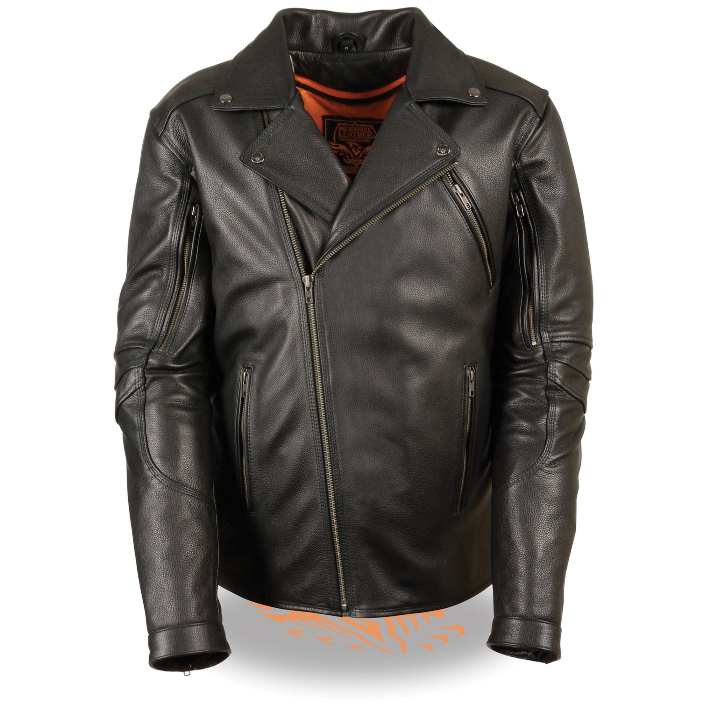 Men's Triple Stitch Extra Long Beltless Biker Jacket