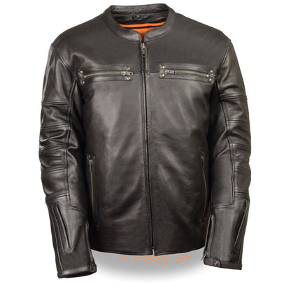 Men's Throwback Scooter Jacket w/ Side Stretch, Sleeve Embellishments