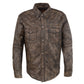 Men's Distressed Brown Lightweight Leather Snap Front Club Shirt