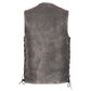 Men's Distressed Gray Straight Bottom Side Lace Vest