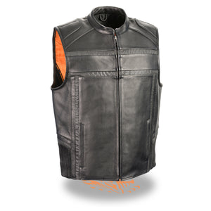 Men's Reflective Band & Piping Zipper Front Vest