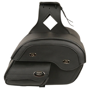 Cruiser Style Slant Pouch Throw Over Saddle Bag (14X10X5.5X18)