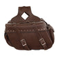 Large Antique Brown Zip-Off PVC Throw Over Riveted Saddle Bag (16X11X6X22)