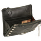 Leather Studded Wallet Shoulder Bag