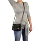 Ladies Double Zipper Leather Shoulder Bag