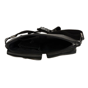 Unisex Black Leather Belt Bag w/ Gun Holster