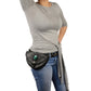 Unisex Hand Braided Leather Hip Bag w/ Stone Inlay & Gun Holster